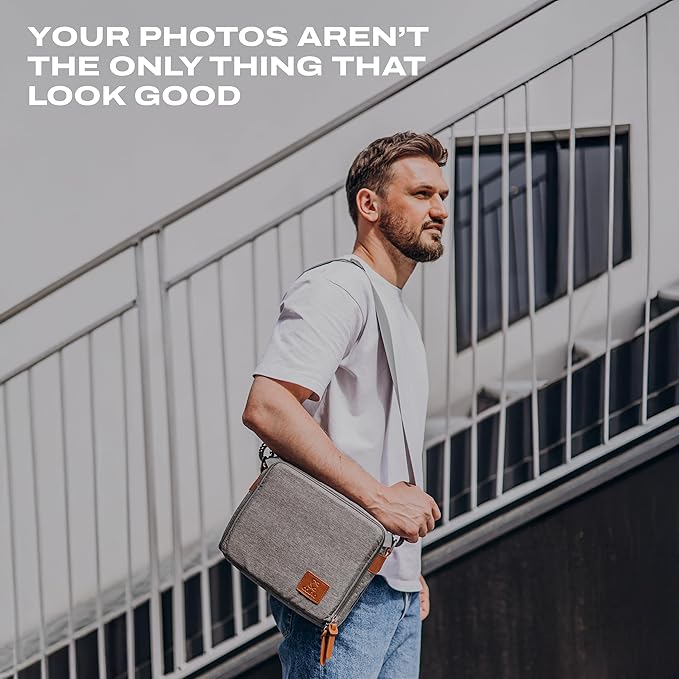 C Coiro Camera Bag for Digital DSLR SLR, Protection, Waterproof Mirrorless Small Camera Bag, Camera Lens Case, Travel Organizer Camera Insert for Backpack, Gray Color