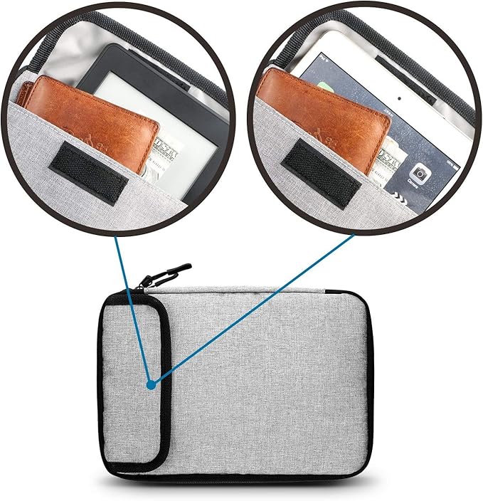 Travel Cable Organizer Bag Double Layer Waterproof Portable Electronic Accessories Organizer for USB Cable Cord Phone Charger Headset Wire SD Card with 10pcs Cable Ties(Grey)