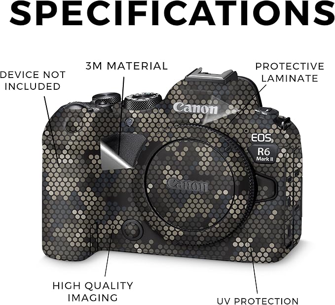 Camera Skin Compatible with Canon EOS R6 Mark II Camera (2022) - Camo Dots - Premium 3M Vinyl Protective Wrap Decal Cover - Easy to Apply | Crafted in The USA by MightySkins