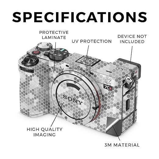 Carbon Fiber Camera Skin Compatible with Sony Alpha 7CR Camera (2023) - Camo Hexadots - Premium 3M Vinyl Protective Wrap Decal Cover - Easy to Apply | Crafted in The USA by MightySkins