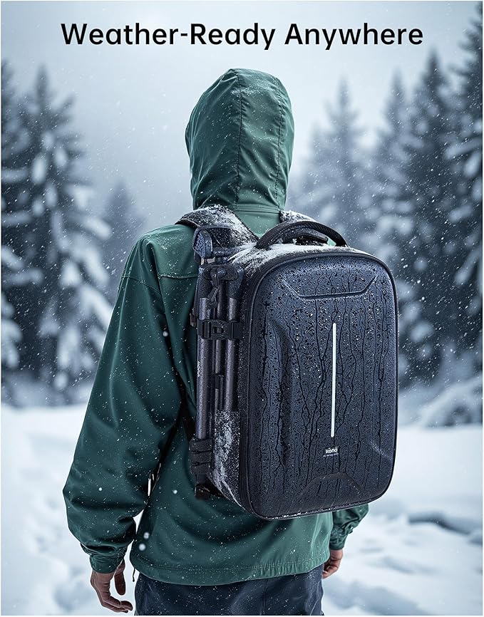 llano 22L Hardshell Camera Backpack, Photography Backpack Hard Shell Camera Bag for DSLR & Mirrorless Camera for Sony Canon Nikon Fujifilm, Travel Backpack with 15.6" Laptop & Drone Compartment, large