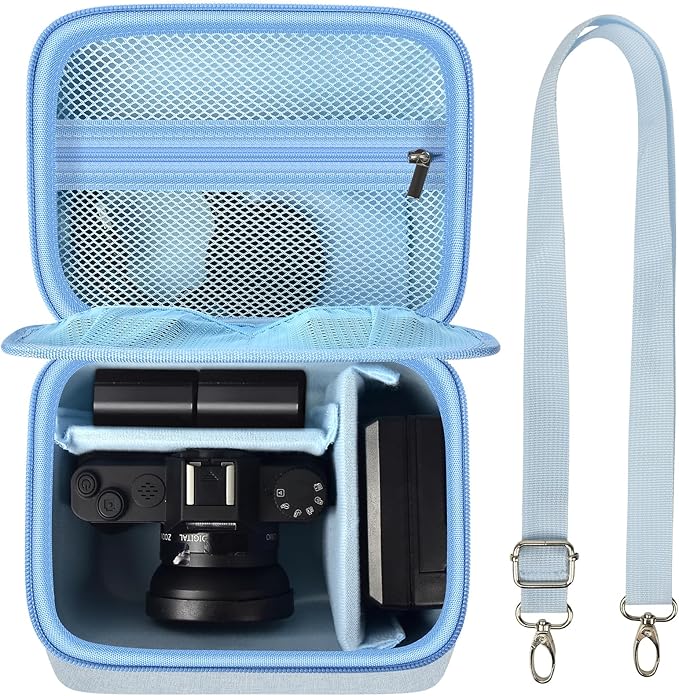 ANKHOH Vlogging Camera Case for Duluvulu/for Zostuic/for YIGLLO/for Gavonde/for Canon/for Kodak Pixpro Digital 4K 5K Camera Carrying Travel Bag for SD Cards, Accessories(Box Only)(Blue)