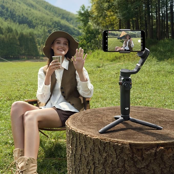 DJI Osmo Mobile 6 Gimbal Stabilizer for Smartphones, 3-Axis Phone Gimbal, Built-in Extension Rod, Object Tracking, Portable and Foldable, Vlogging Stabilizer, Slate Gray