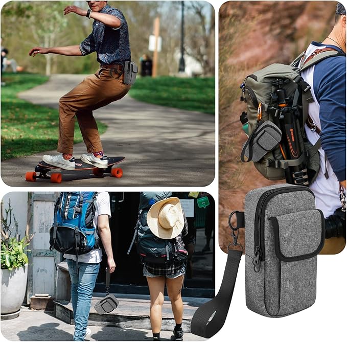 Travel Belt Case Compatible with DJI Osmo 8 / 7P / 7/6 / 5/4 SE, Portable Storage Bag Pouch with Belt keeper and Hand Strap for Smartphone Gimbal Stabilizer Accessories (Case Only)