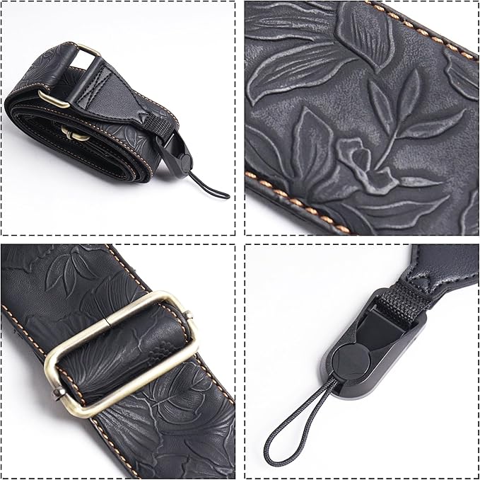 QIELIZI Lifestyle Camera Strap,Vintage Adjustable Vintage Neck & Shoulder Strap for All DSLR Cameras