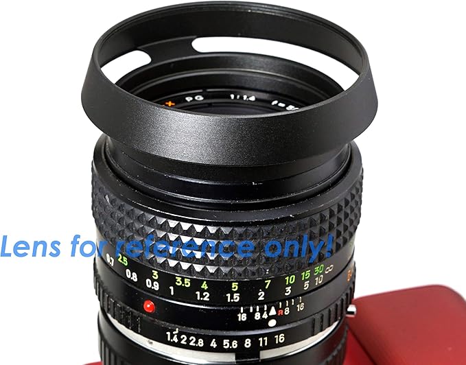 Fotasy Metal Curved Lens Hood - 49mm Vented Hood for Fuji, Leica, Olympus, Panasonic, Sony Lenses