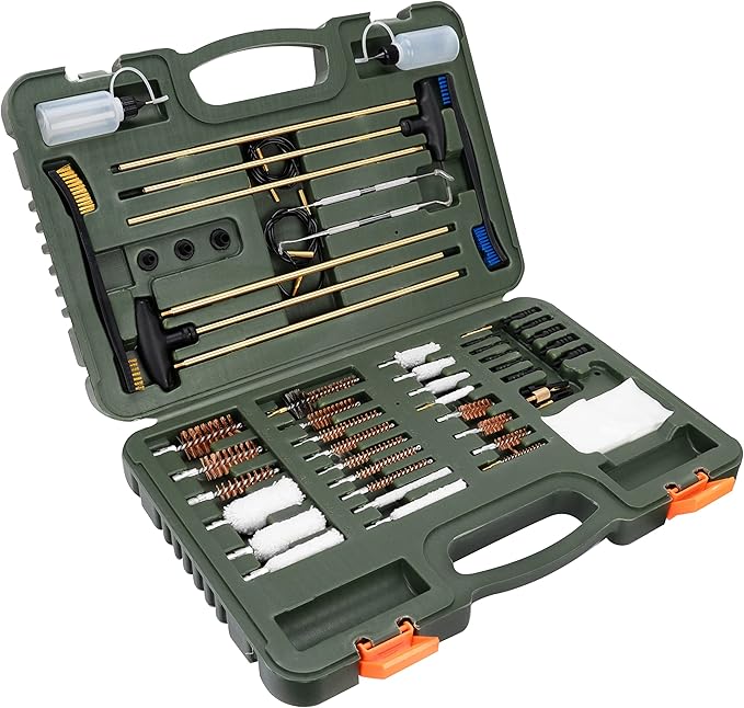 BOOSTEADY Gun Cleaning Kit Universal Gun Cleaning Kit Shotgun Pistol Cleaning Kit with Lightweight Organized Carrying Case Gun Cleaning Supplies Gun Cleaner Bottle Brass Jags and Tips