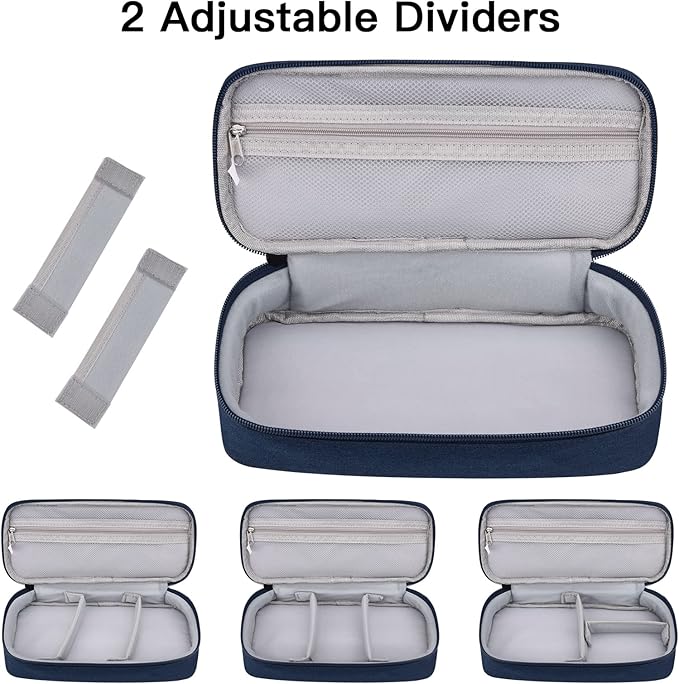 Electronics Organizer Travel Case, Carrying Pouch Bag for Travel Essentials, for Cable, Charging Cord (Navy Blue)