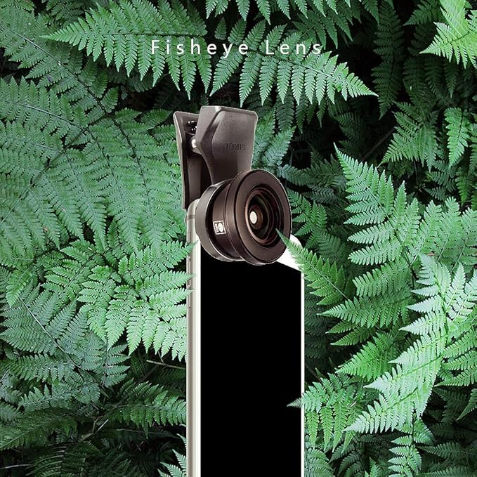 SIRUI Black Upgraded Version 170°FE Fisheye Macro Mobile Phone Camera Attachment Lens with Mobile Lens Clip Adapter