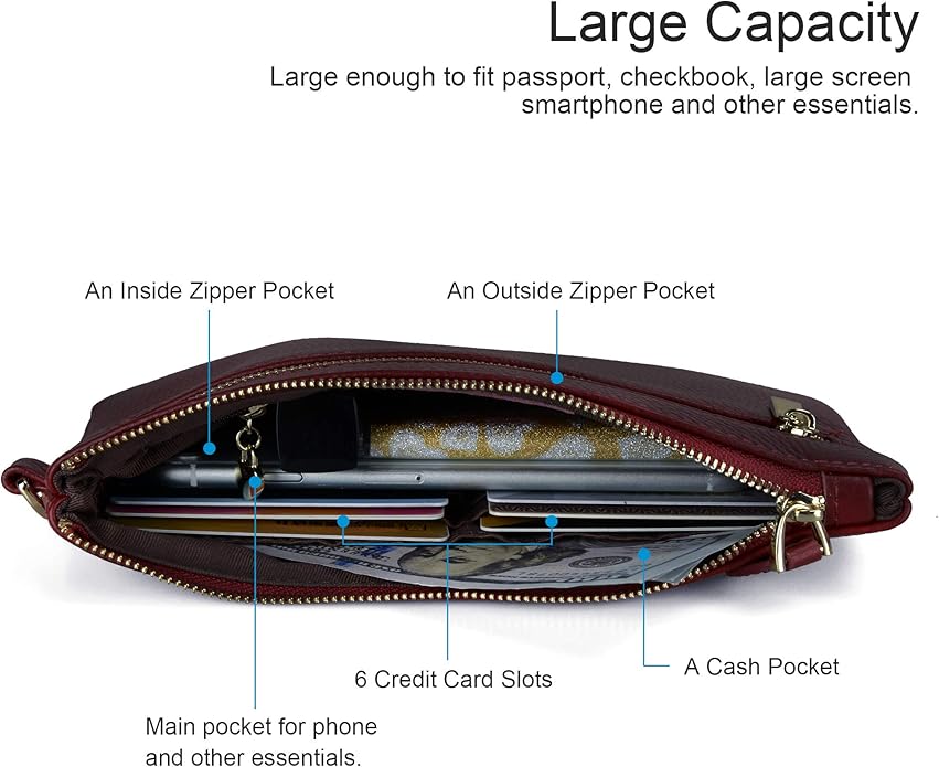 befen Genuine Leather Wristlet Clutch RFID Blocking Bag Cell Phone Wallet Purse Wristlet Wallet Purses and Handbags for Women