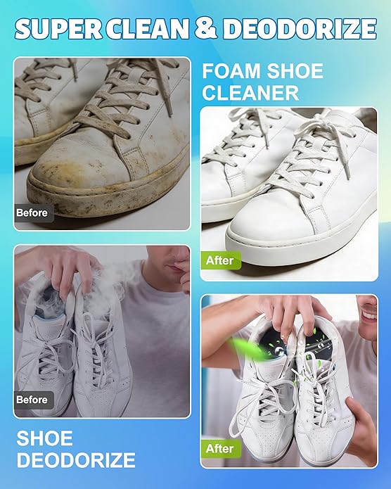 Shoe Cleaner, Sneaker Cleaner Foam for Removing Stains and Dirt, Shoe Cleaning Kit for White Shoes