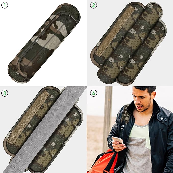 ZINZ Universal Shoulder Pad with Ultra Thick Cushion for Bag Luggage Bag Crossbody, Plus Long & Anti-Slip & Breathable,Camouflage Green