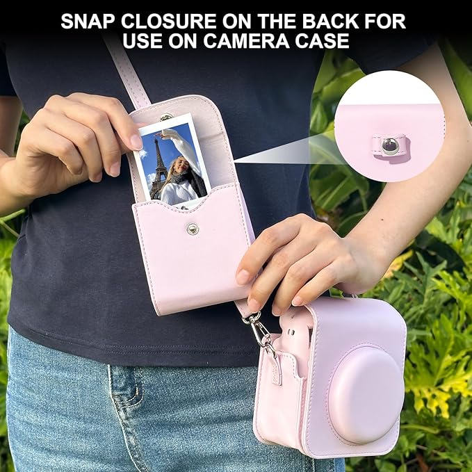 WOGOZAN Square Album for Fujifilm Instax Square/SQ1/SQ40/SQ6/SQ10/SQ20/SP-3 Instant Camera 2.9x3.4 Inch Films for Instax Square Film, Photo Album for Polaroid Mini Pictures, SQ Photo Pouch Bag (Pink)