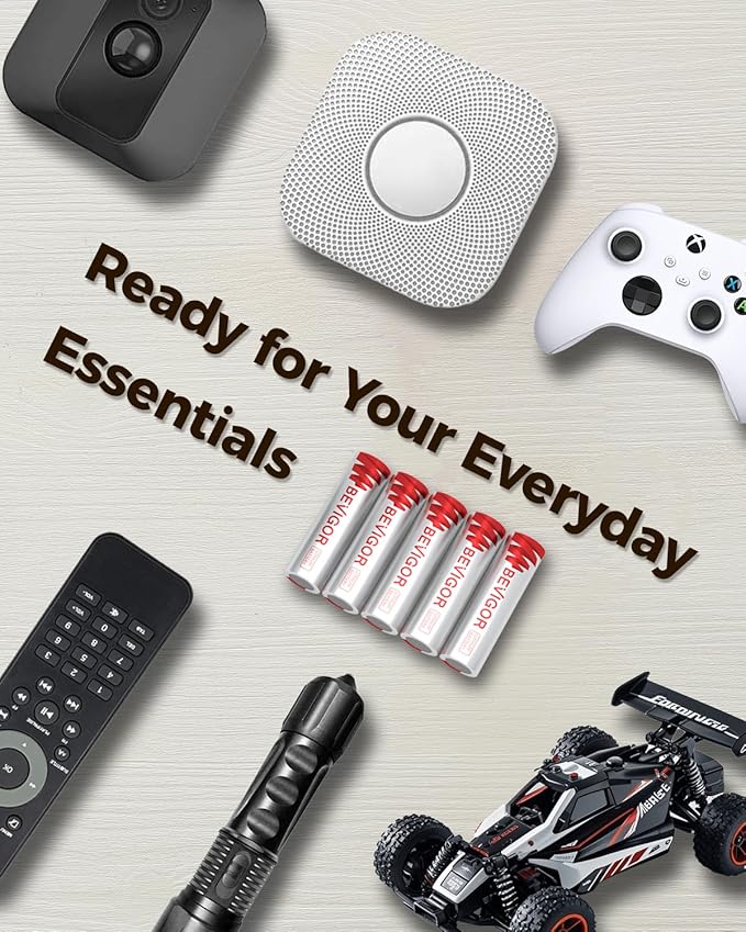 BEVIGOR® Lithium AA Batteries 8 Pack, Long Lasting 1.5V 3000mAh AA Battery, 20-Year Shelf Life Lithium Batteries for Blink Camera, Flashlight, Microphone, Alarm System【Non-Rechargeable】