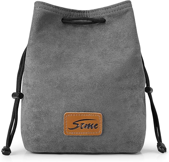 S-ZONE Soft Camera Bag DSLR Insert Handbag Drawstring Lens Case Compatible with Canon Nikon Sony