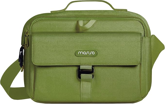 MOSISO Camera Shoulder Bag Case Crossbody Sling Purse, DSLR/SLR/Mirrorless Compact Padded Photography Handbag with Rain Cover Compatible with Canon/Nikon/Sony Cameras and Lenses, Army Green