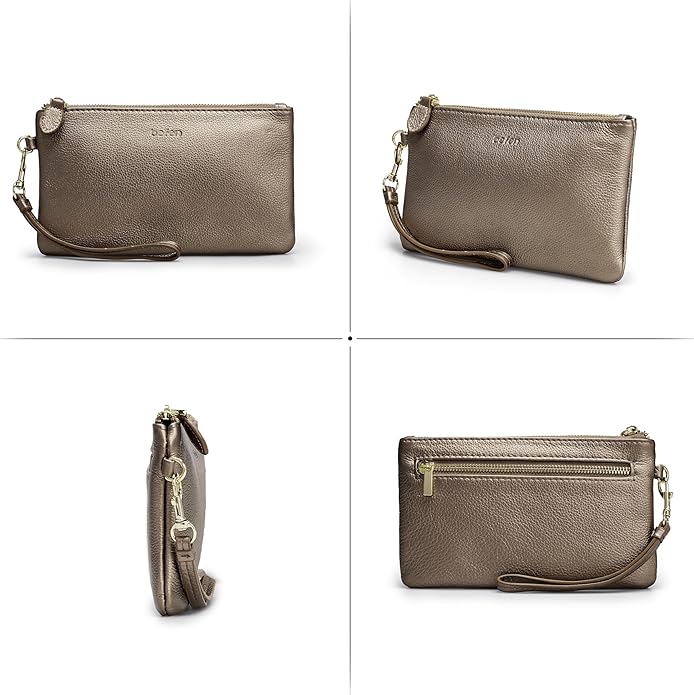 befen Genuine Leather Wristlet Clutch RFID Blocking Bag Cell Phone Wallet Purse Wristlet Wallet Purses and Handbags for Women
