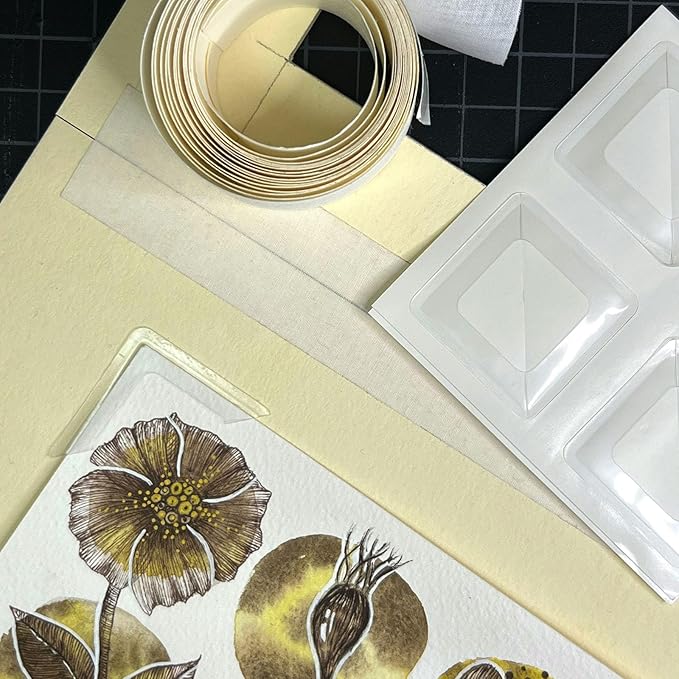 Lineco 1.25" Slimline Polypropylene Mounting Corners. Pack of 72. Self Adhesive, Pressure Sensitive, Non-Yellowing, Mount Pictures, Scrapbooking, DIY, Displaying Photos