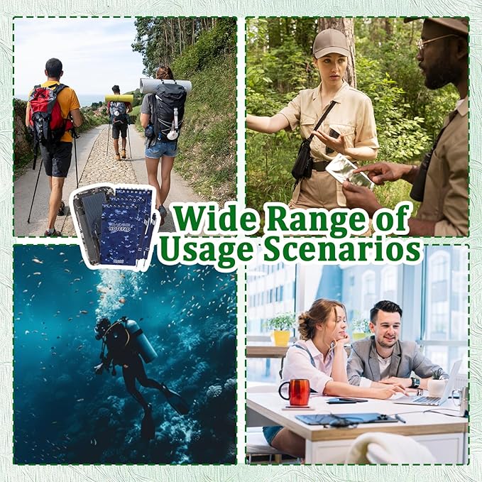 6 Pcs Waterproof Notebook Set, Write in The Rain Notebook, All Weather Notebook, Police Notepad, Field Notes Notebooks, 3 × 5" Pocket Notebook with Pen and Cover for Outdoor Activities Recording (Camouflage blue)