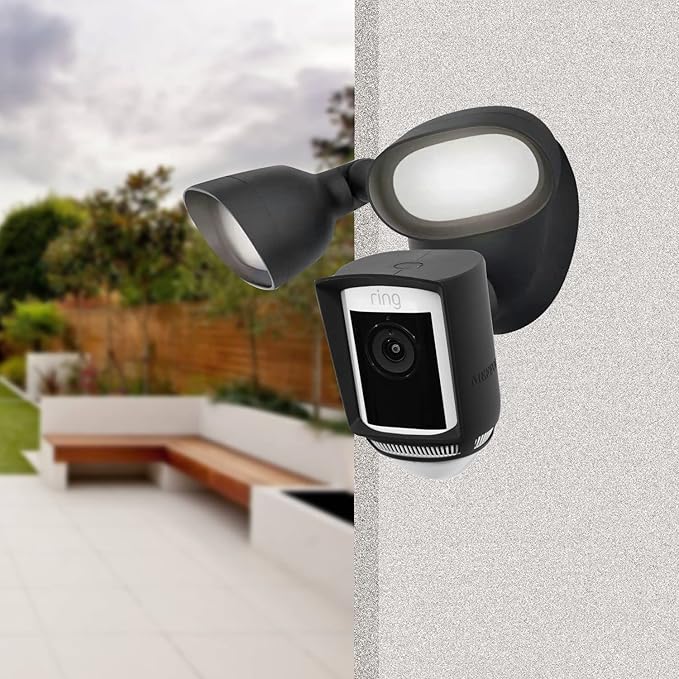 Silicone Skin Case Compatible with Ring Floodlight Cam Wired Pro - Sun Glare, UV & Weather Protection Skins Cover (Black, 2 Pack)