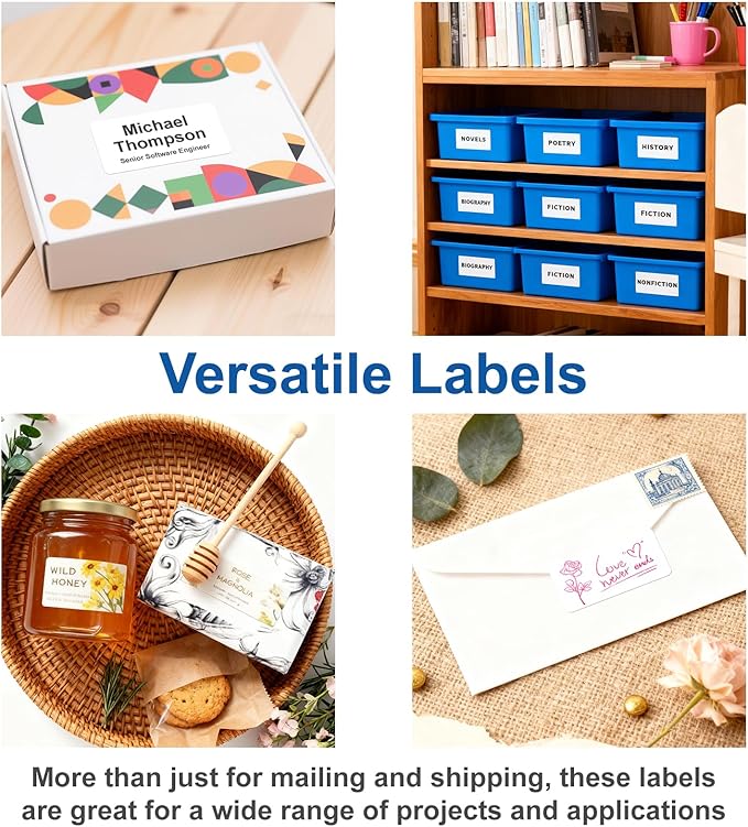 2" x 4" Shipping Address Labels for Laser Inkjet Printer, Mailing Label White for Package or Envelope, Printable Label Sheet 5163 8163 (100 Sheets 1000 Labels)