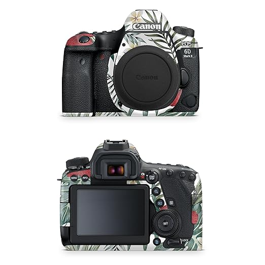 Glossy Glitter Camera Skin Compatible with Canon EOS 6D Mark II Camera (2017) - Tropical Hibiscus - Premium 3M Vinyl Protective Wrap Decal Cover - Easy to Apply | Crafted in The USA by MightySkins