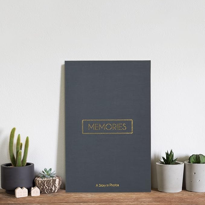 New View Gifts Memories Coffee Table Photo Album, Holds 180 4x6 Photos, Gray Linen (01-DS-39331)