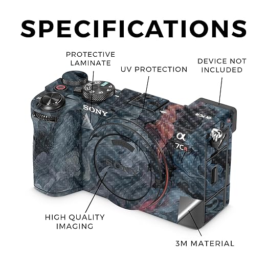 Carbon Fiber Camera Skin Compatible with Sony Alpha 7CR Camera (2023) - Storm Cloud - Premium 3M Vinyl Protective Wrap Decal Cover - Easy to Apply | Crafted in The USA by MightySkins