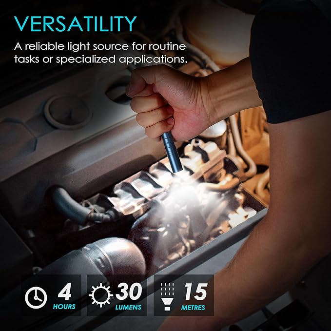 FASTPRO 24-Pack Pen Light, Aluminum LED Penlights with Batteries Included & Pre-Installed, Pocket Pen Flashlight for Inspections, Repairs, Camping and Emergencies