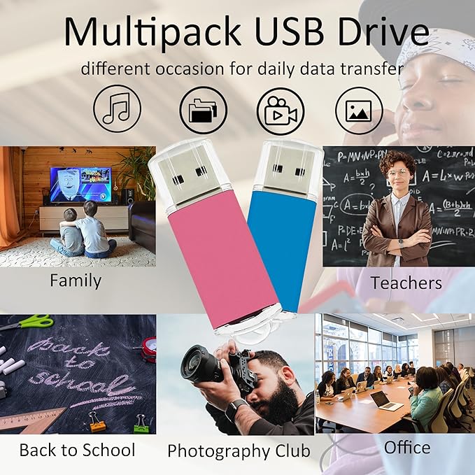 4GB USB Flash Drive 20 Pack Nicepicten FAT32 USB Thumb Drive Memory Stick Jump Zip Drive USB 2.0 Flash Drives 4GB with Lanyard & Label (Mixcolor)