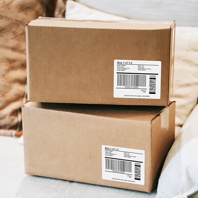 600 Pcs 6 Up Labels,4" x 3-1/3" Shipping Address Labels for Laser & Inkjet and Copier Printer, 100 Sheets 6 Labels per Page Sheets Blank Mailing Labels, 6 per Sheet Barcode Labels Sticker