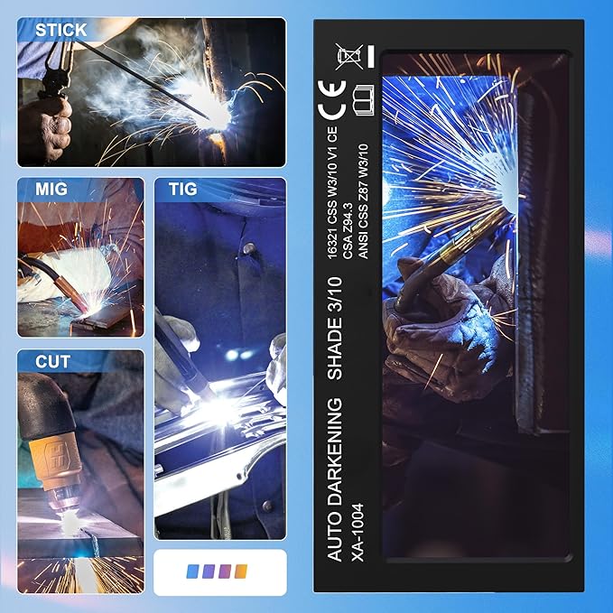 SHINE Shade 10 2x4 1/4 Auto Darkening Welding Lens, Ultra Clear, High Definition filter Technology for Pipeliner Pancake Welding Hood and Fibre-Metal Welding Hoods
