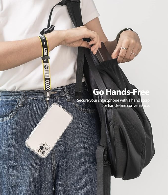 Ringke Hand Strap [Phone Wrist Strap] Designed for Camera Strap and Phone Strap, Adjustable Sturdy Universal Lanyard Compatible with Camera and Phone Case - Ticket Band Black