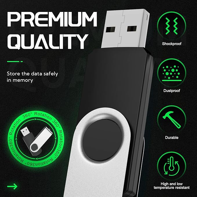 FEBNISCTE 50 Pack 64G Flash Drive - Customized Your Logo USB 2.0 Thumb Drive Memory Stick - 50 PCS