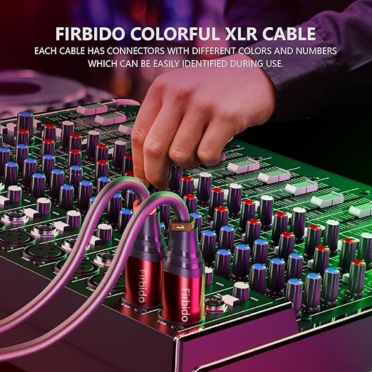 XLR Cable 50 FT 2 Pack, Balanced XLR Microphone Cable 3 Pin Mic Cable DMX Cable for Amplifier, Mixer, Shure SM/Shotguns Microphones, Speaker Systems
