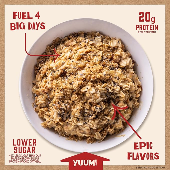 Kodiak Cakes Peak Instant Oatmeal Packets, Maple Brown Sugar, High Protein,100% Whole Grains, 6 box with 4 packets each (Total of 24 packets)