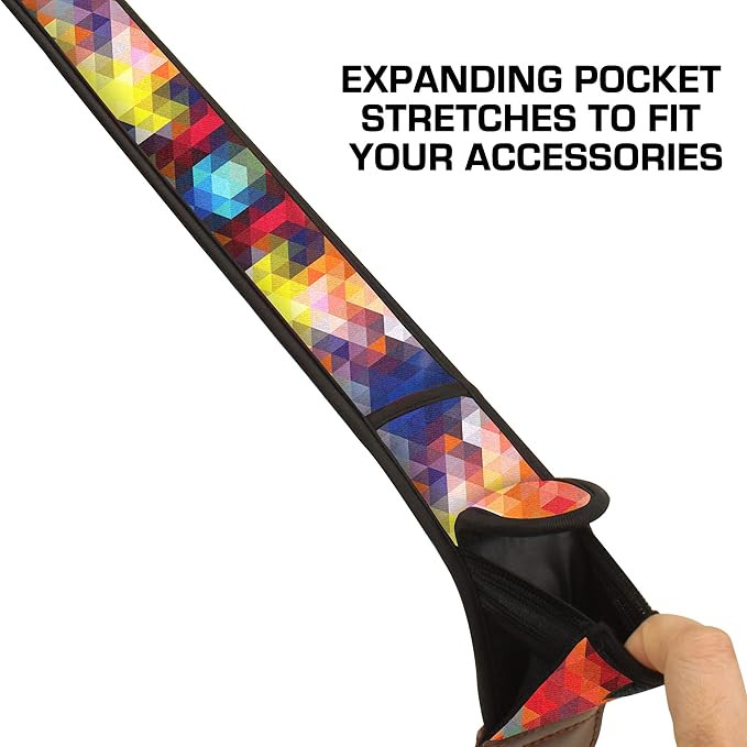 USA Gear TrueSHOT Camera Strap Neoprene Camera Straps - Padded Neck Strap, Pockets, and Quick Release Buckles - Compatible with Canon, Nikon, Sony and More DSLR and Mirrorless Cameras (Geometric)