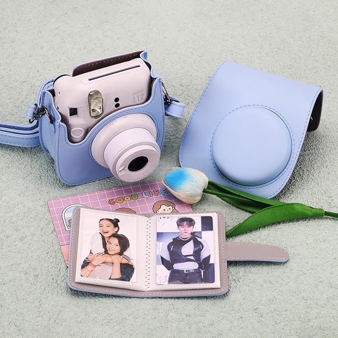Frankmate Protective Case Compatible with Fujifilm Instax Mini 12 11 9 8 Instant Film Camera with Accessory Pocket and Adjustable Strap