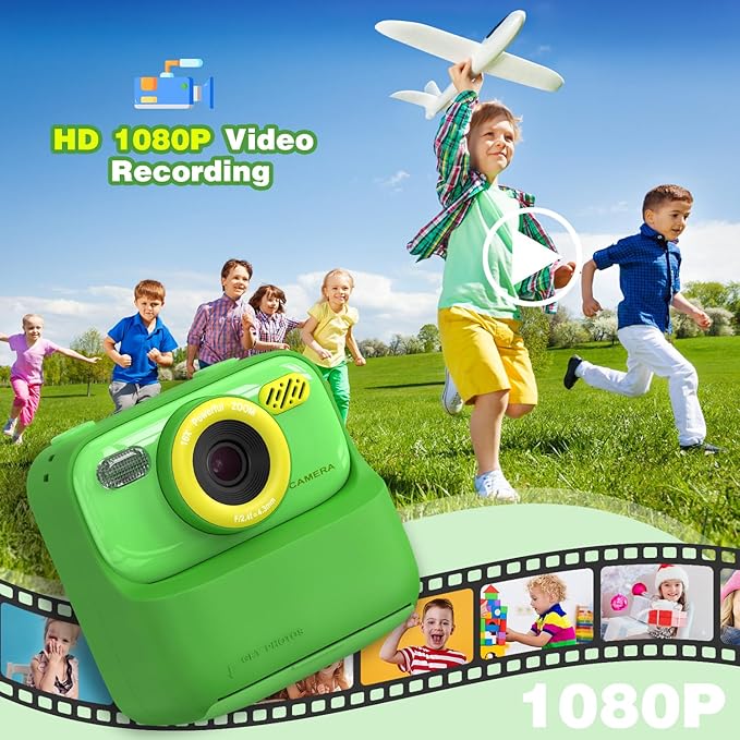 masterbee Kids Camera Instant Print Photo, Birthday Gifts for Girls and Boys, Kids Digital Camera Toys, 1080P HD Video, 3 4 5 6 7 8 9 10 11 12 Year Old Boy Gifts/Girl Gifts