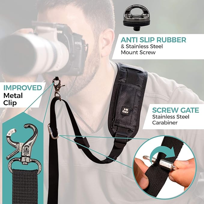 HiiGuy Camera Strap – Regular - Extra Long 32-44 Inch Camera Straps for Photographers – Heavy Duty Camera Shoulder Strap