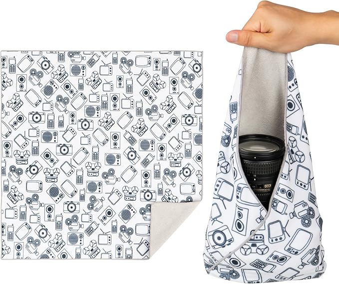Walking Way Protective Wrap, Self-Adhesive Magic Cloth Camera Wrap, Storage Cloth, Anti-Scratch, Dustproof, Washable Lens Pouch for DSLR, Smartphones, Laptops, Cosmetic
