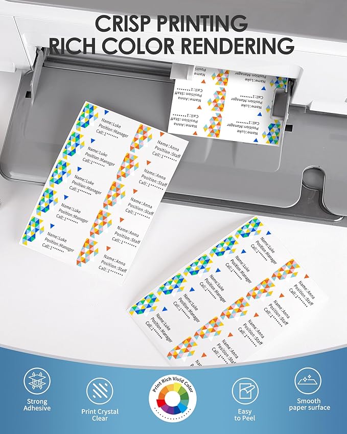 Shipping Label Address Mailing Stickers 2”x4” 400 Labels Paper for Inkjet Laser Printer Printable Name Tags Printing Labeling to Write on Envelopes File Folder Blank Matte White 8.5 x 11