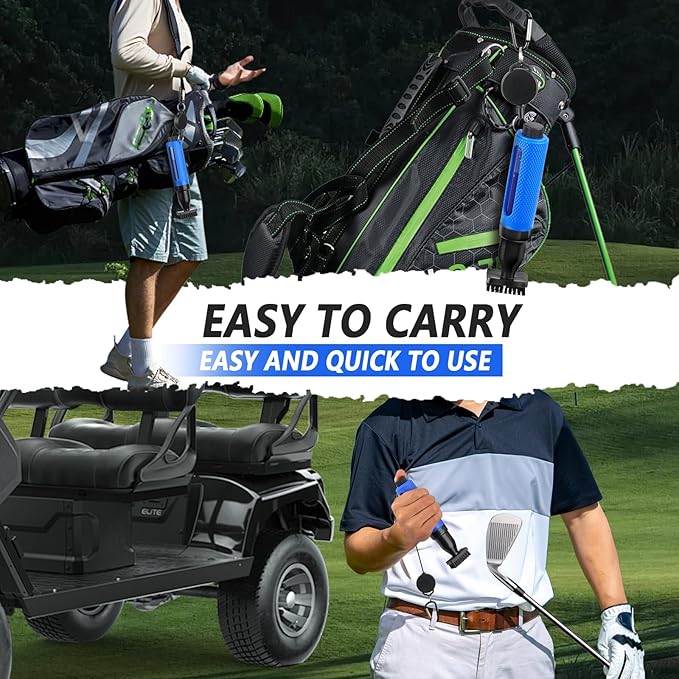 Golf Club Cleaning Kit,Golf Accessories,Golf Cleaning Kit with Golf Club Cleaner Water Brush,Towel,Divot Repair Tool,Groove Sharpener,Golf Ball Alignment Complete Golf Kit
