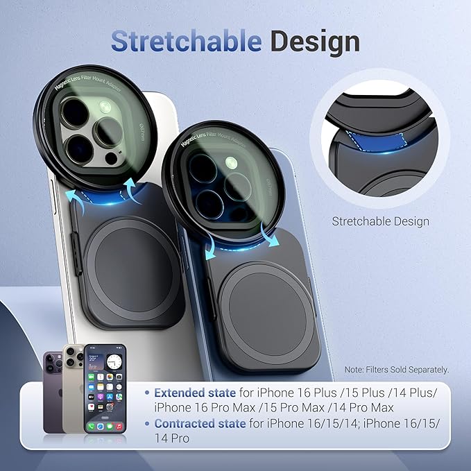 67mm CPL Filter, Lens Filter Adapter Pouch Set for iPhone 16 15 14 Pro Pro Max Plus, Magnetic Phone Lens Filter Ring with 1/4-20" & Cold Shoe Mount Pull-Out to Fit 17 Pro Max