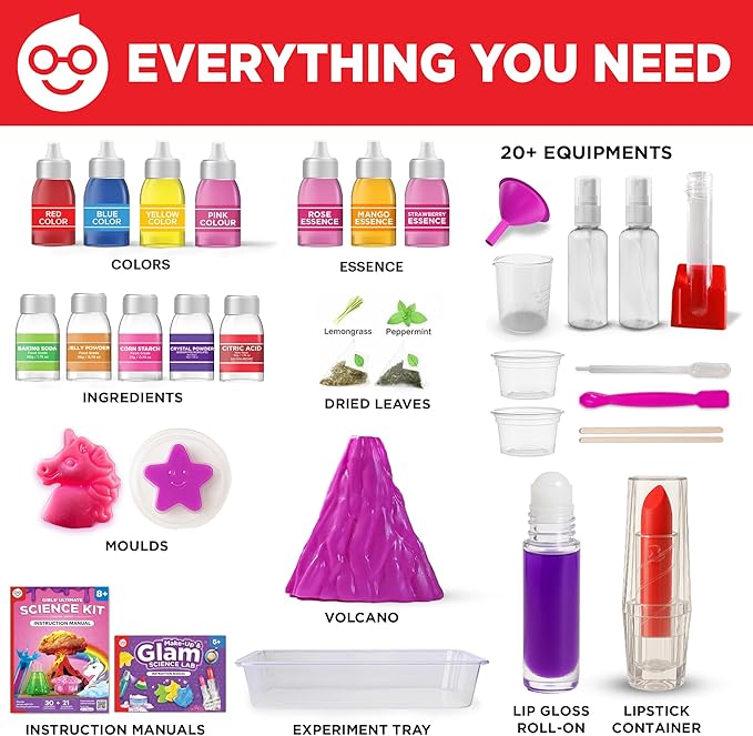Doctor Jupiter Mega Science Gift Set | Set of ‘Girls’ Ultimate Science Kit’, ‘Glam Science Kit’ for Ages 8+ | Birthday Gift Ideas, STEM Learning & Educational Toys for 8-10-12-14 Year Olds