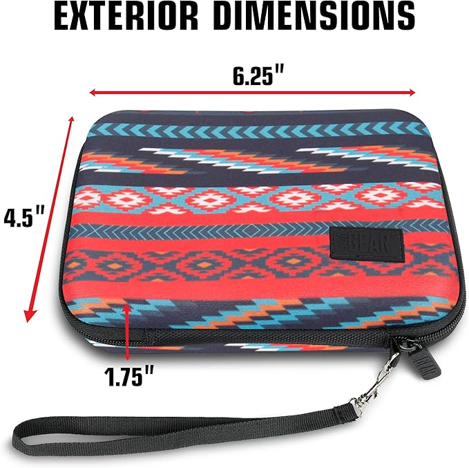 USA Gear Instant Printer Case Compatible with HP Sprocket 2x3, Instax Mini Link 2, Kodak Printomatic, Photo Paper, Cable & more - Hard Shell Portable Printer Carrying Case with Wrist Strap (Southwest)