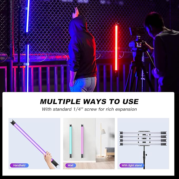 Godox TL60 Handheld Light Wand, RGB Stick Light for Photography, 2600mAh Rechargeable Tube Light for Video Shooting, APP Control 2700K-6500K 39 FX Effects for Studio Photography Recording Streaming