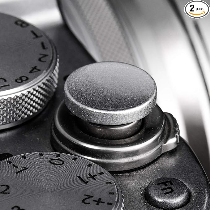 Soft Shutter Release Button (2 Pack/Silver) High-end Concave Camera Shutter Button