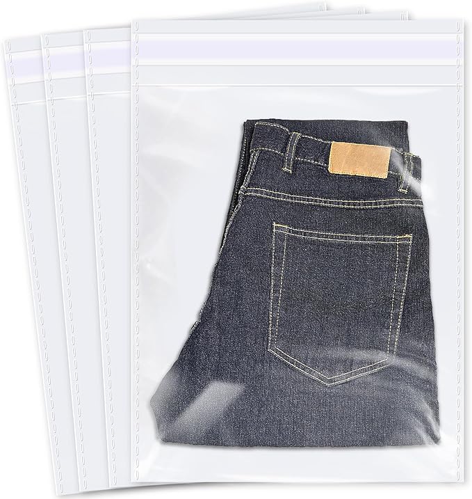 iMailer - 1000 Pcs - 13" x 15" Clear Large Cellophane Bags - Resealable Self Sealing Cello Poly Bags for Prints, Photos, Documents, Clothing, T-Shirt