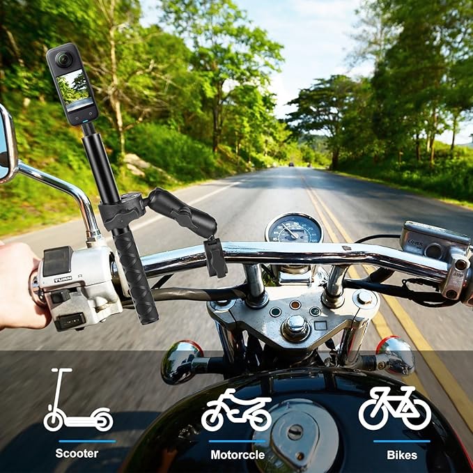PULUZ Super Double Camera Clamp Mount, Crab Plier Clip Bracket Magic Arm Double Ball Head Adapter Umbrella Clamp for Motorcycle, Bike, Cross Bars, Desktop, Light Stand, Photo Boom Stand